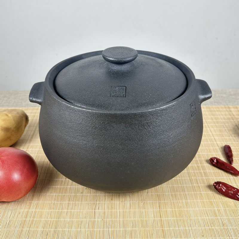 荥经黑土砂锅炖锅煲汤陶瓷明火沙锅瓦罐家用明火无釉老式陶土传统