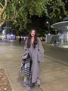HEYGIRL黑哥 一件封神绵羊毛长毛大衣女秋高支双面呢外套