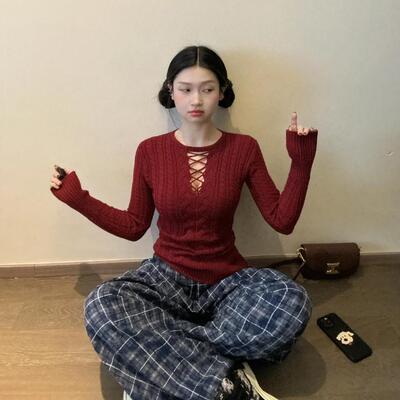 FunnJ复古设计感打底毛衣针织衫