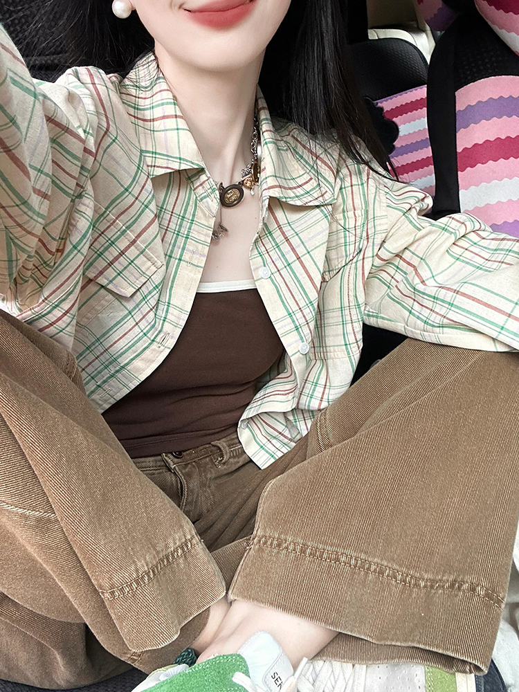 alittlejuan格子衬衫宽松显瘦