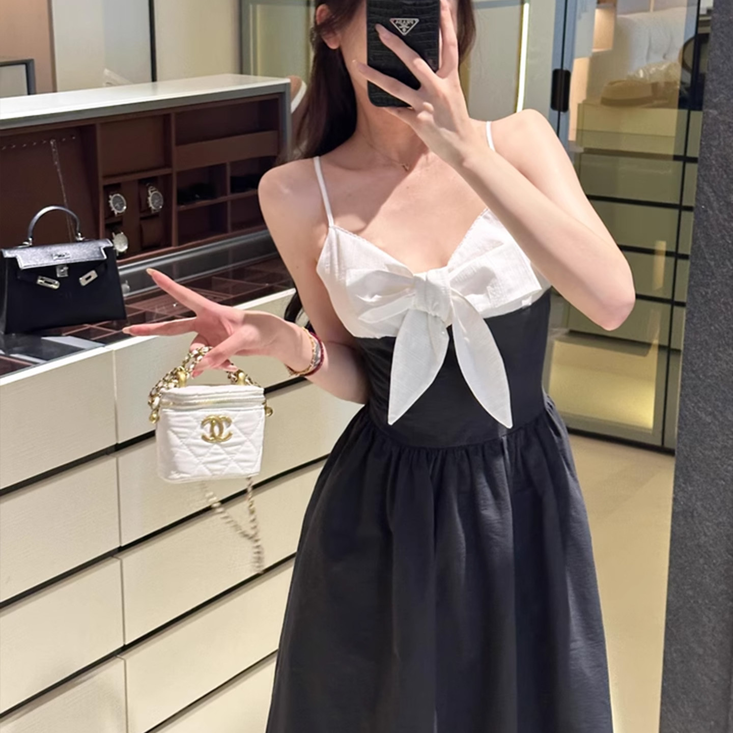 法式名媛气质小香风高级感复古轻奢黑色长裙生日礼服宴会连衣裙女