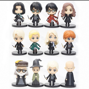 12款哈利波特魔法学院郝敏马尔福伏地魔Q版扭蛋公仔手办模型礼物