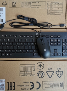 原装正品惠普KBAR211usb有线键盘鼠标套装KB1469 ps2圆孔办公键鼠