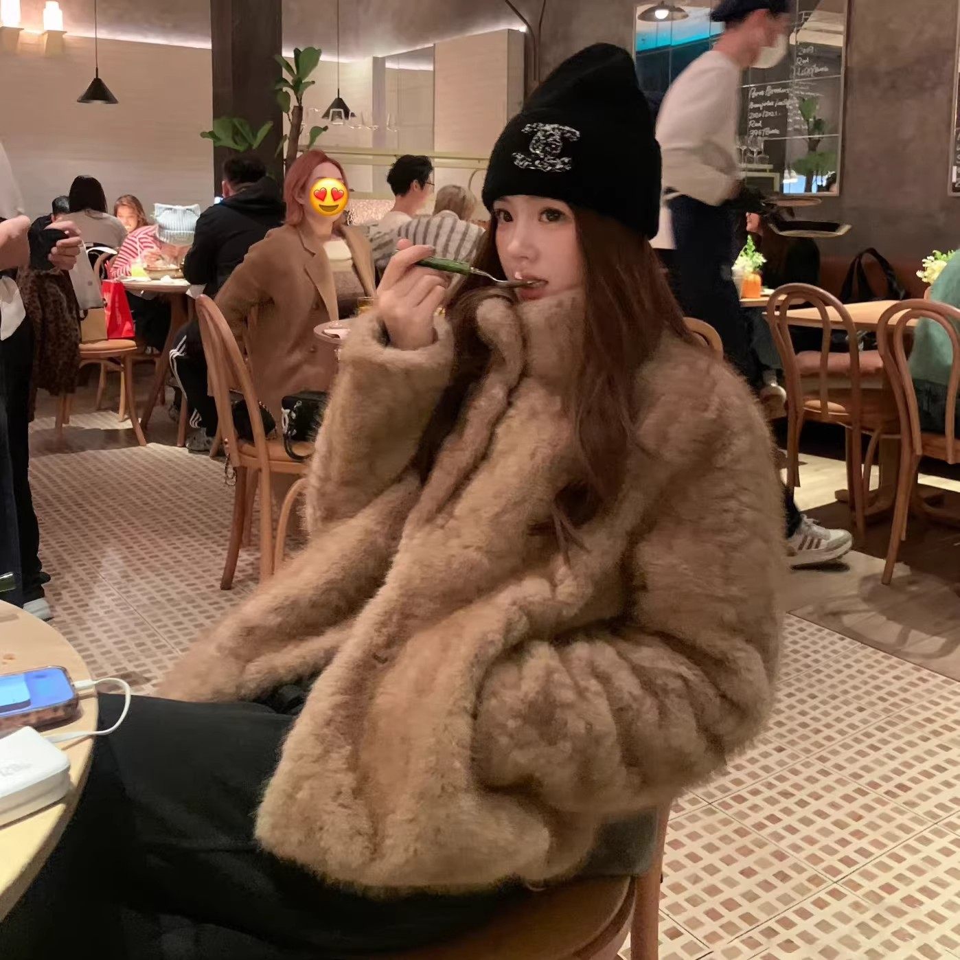 超火高级感立领短水貂环保皮草女冬季毛毛大衣保暖显瘦外套年轻款