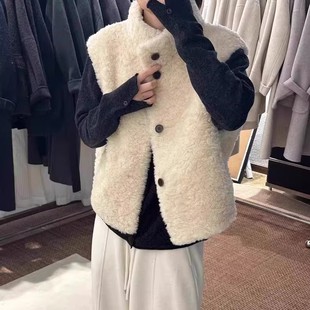 2026新款羊羔毛皮毛一体马甲女韩版秋冬叠穿小个子环保毛毛外套