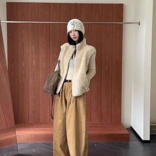 2026新款羊羔毛皮毛一体马甲女韩版秋冬小个子坎肩环保毛毛外套