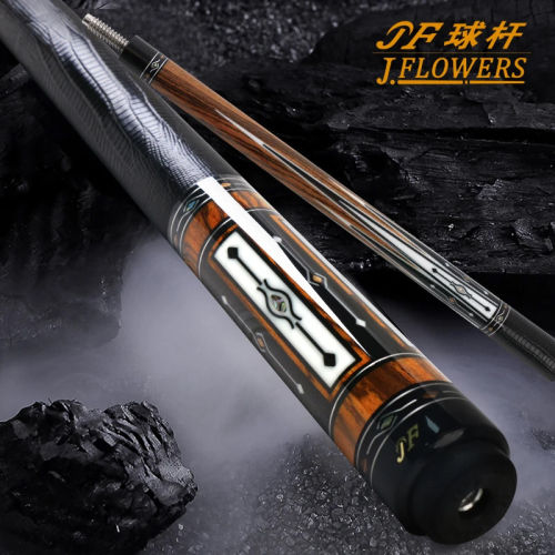 Jflowers暗箭JF-9016枫木中式分体台球杆大头杆手工杆枫木中式黑