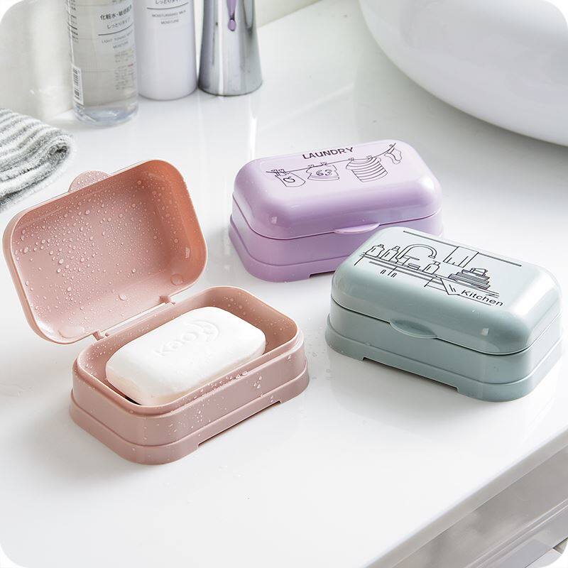 防尘香皂盒带盖塑料可沥水浴室厨房卫生间肥罩盒 香皂盒肥皂架子|ruв категории семья/личные чистящие средства, ванная приборов/принадлежности для ванной, мыло - от Buy2taobao.com для оказания профессиональной услуги покупки агента Taobao