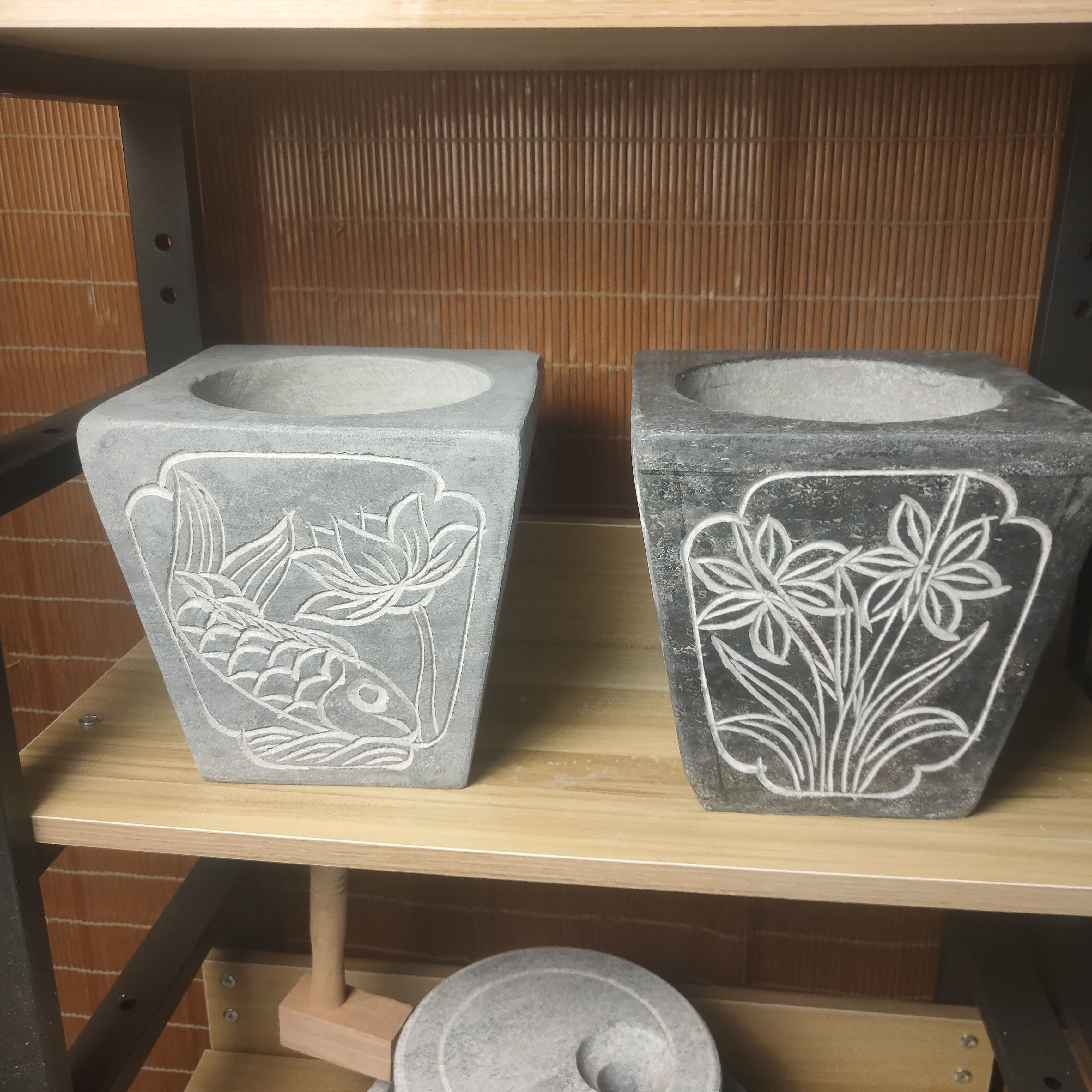 方形雕刻青石臼打糍粑石窝手动捣蒜石臼中药研磨器材料石冲石雕