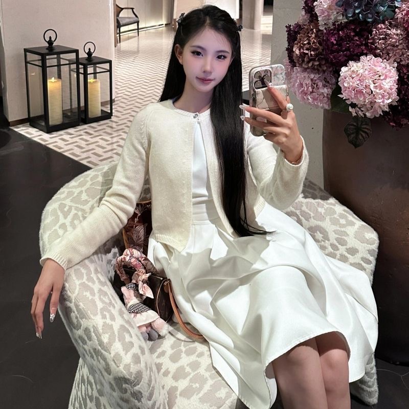 法式小香风外套裙子套装秋冬富家千金气质名媛小个子上衣两件套女