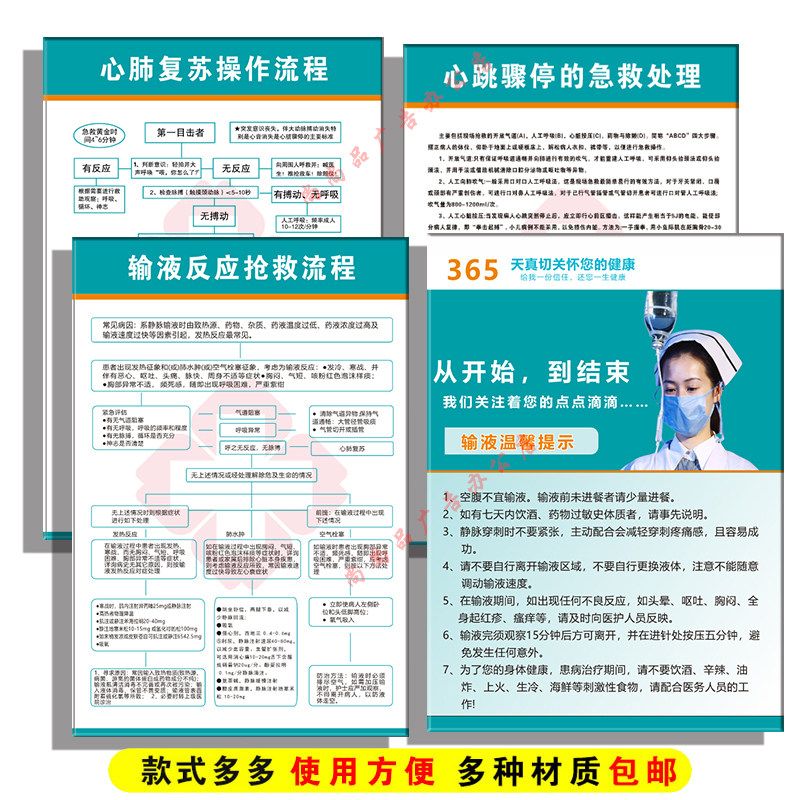 亚克力输液反应抢救流程牌医院