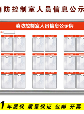 消防人员公示牌照片墙