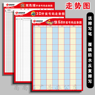 彩票新版开奖号码双色球3D快乐8走势图表格福彩海报贴展示用品栏