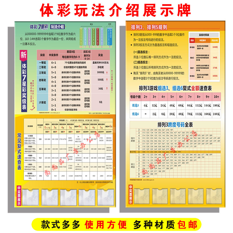 体育彩票店内用品排列37星彩玩法