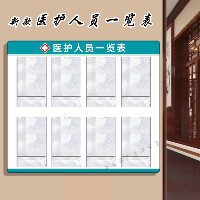 医院诊所医生护士一览表公示栏