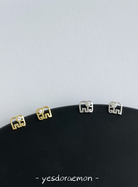 有对象！睡觉不用摘通体925纯银迷你小象耳钉 日常百搭养耳洞好物