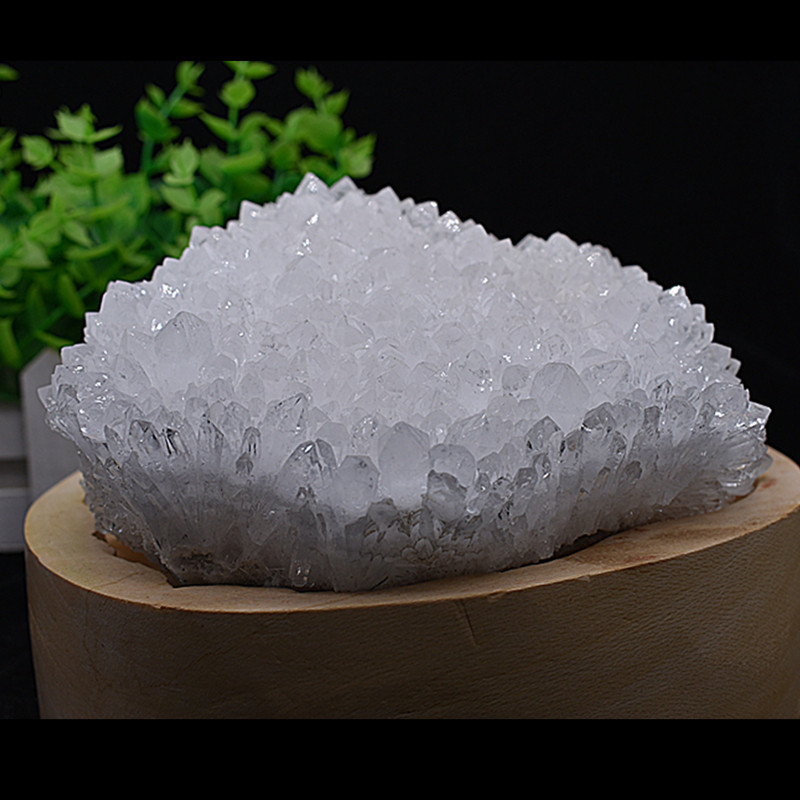 白水晶簇晶花菊花晶摆件原矿原石标本客厅装饰消净磁化镇房子宅院