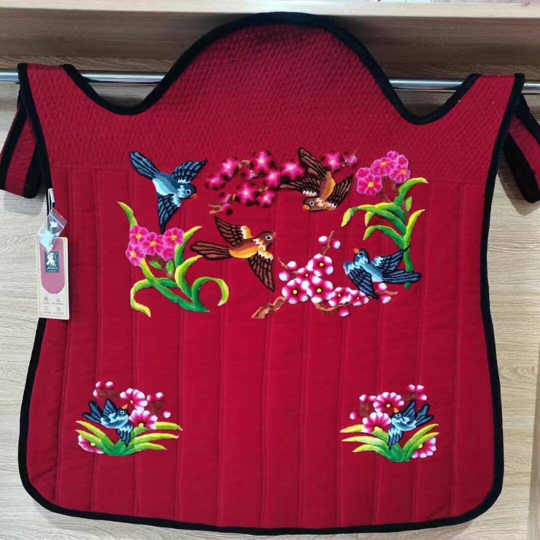 云南老式传统平绒绣花婴儿背带外出新生儿童宝宝背娃前后两用背扇