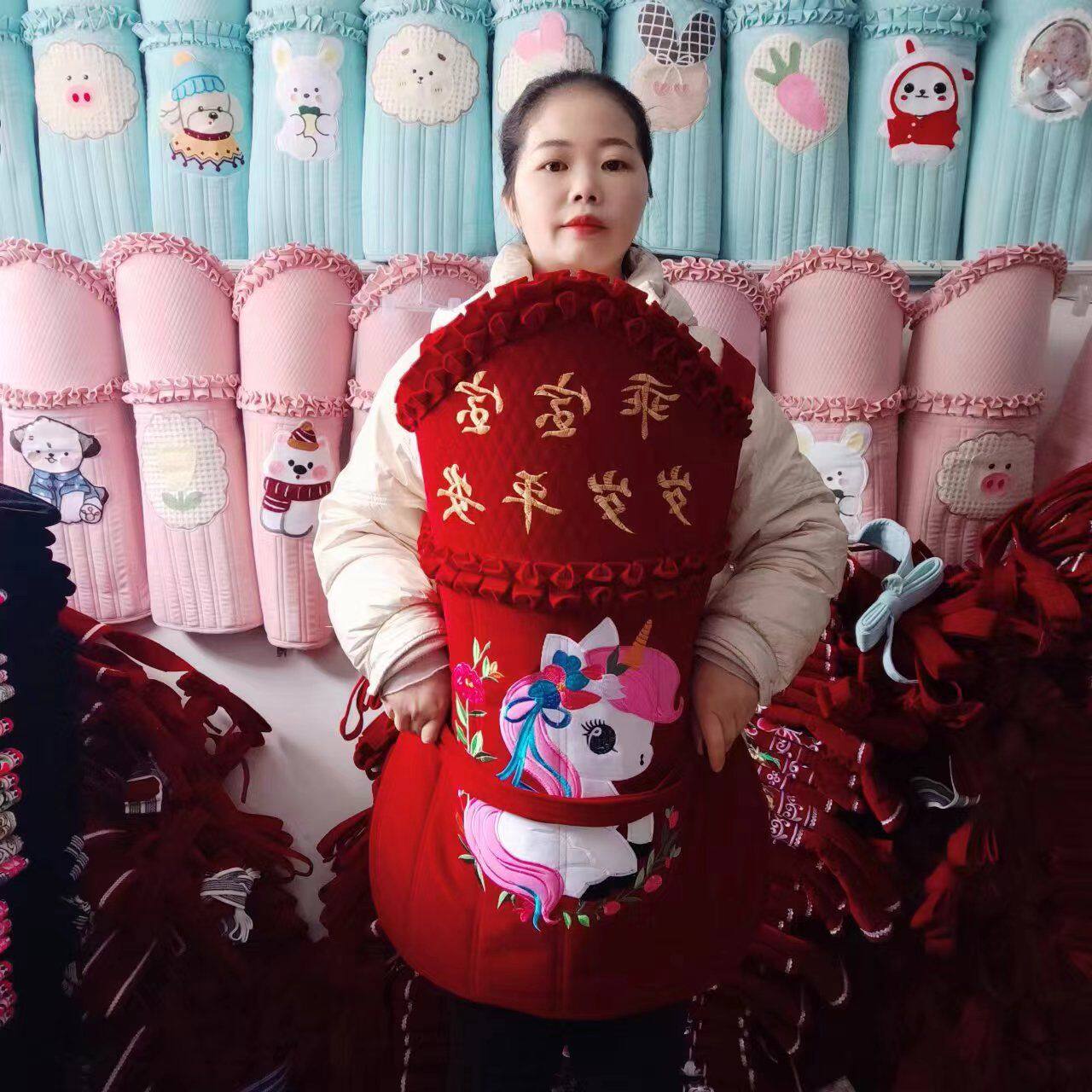 云南传统老式婴儿背带纯棉宝宝双面绣花四川简易背扇背巾新款娃娃