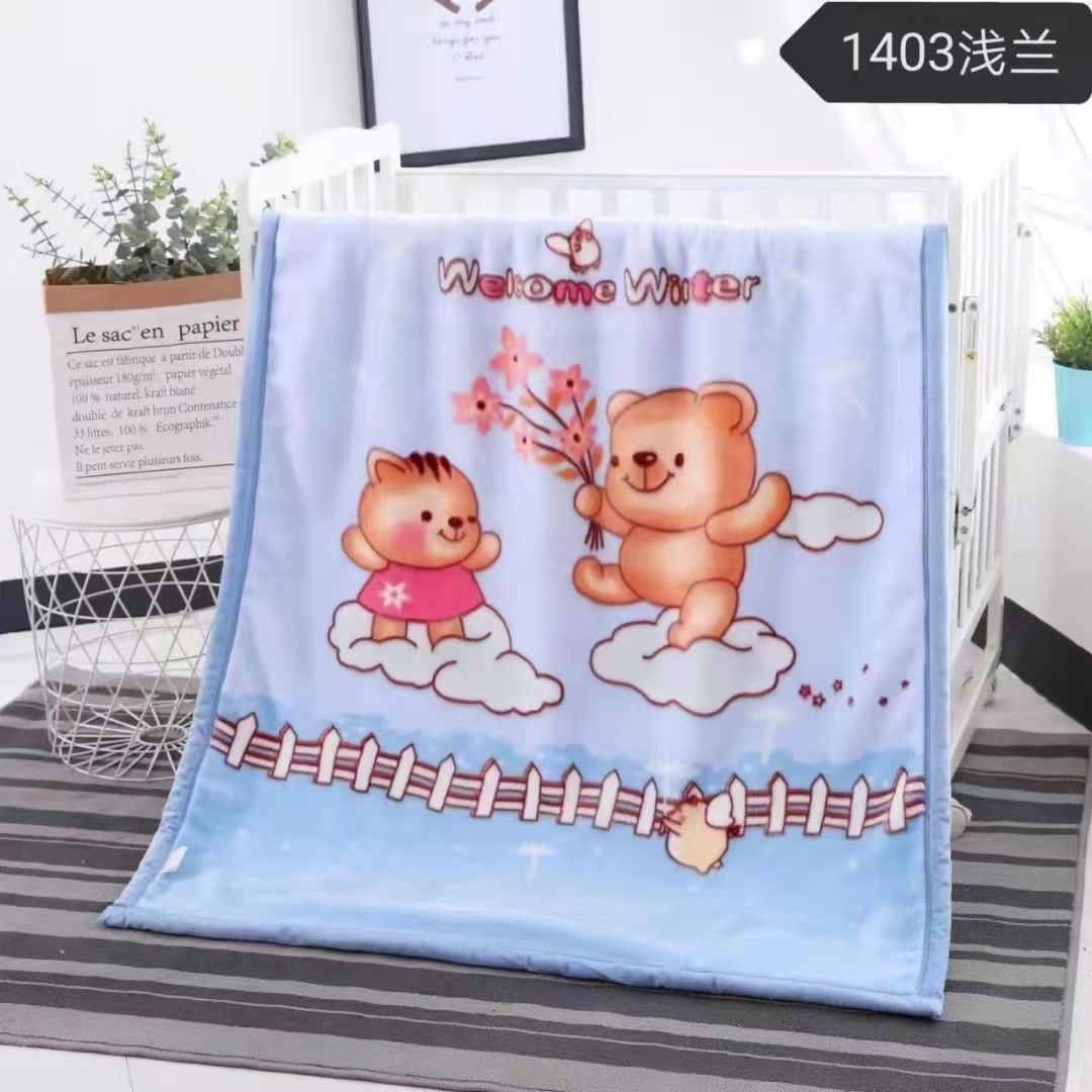 儿童毛毯被双层加厚幼儿园午睡盖毯秋冬季婴儿抱毯新生儿用品毯子
