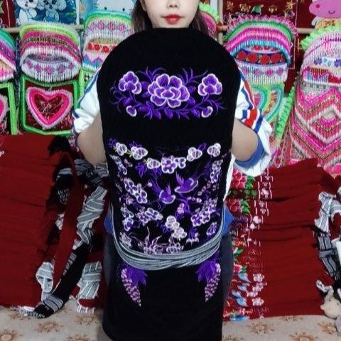 新款云南双面绣花硬头特大背带背巾可折叠包邮长85宽79cm送长带子