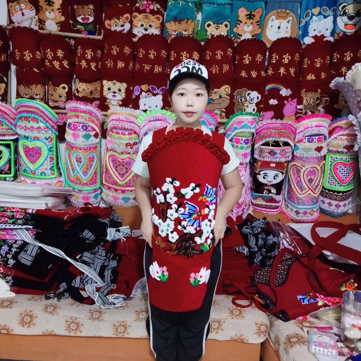 宝宝传统老式抛花婴儿背带贵州云南四川小孩背被背巾春秋冬款背带