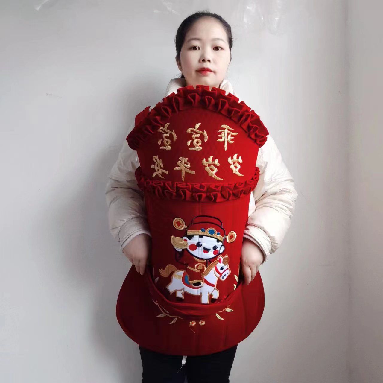 云宝宝平绒老式传统贵州背扇婴儿背带纯手工云南四川小孩背巾四季