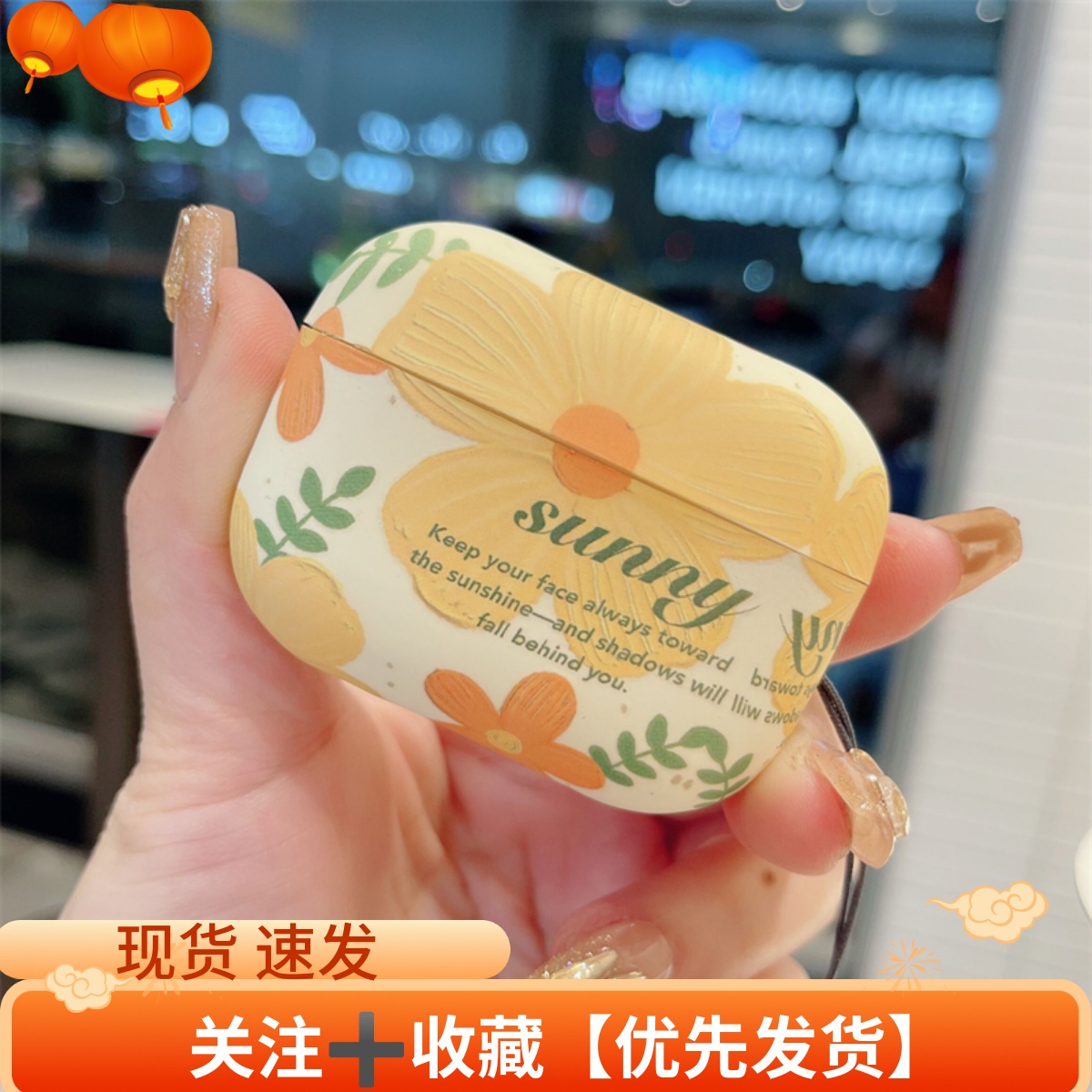 ins油画花朵磨砂软壳适用苹果airpodspro2代无线蓝牙耳机壳保护套