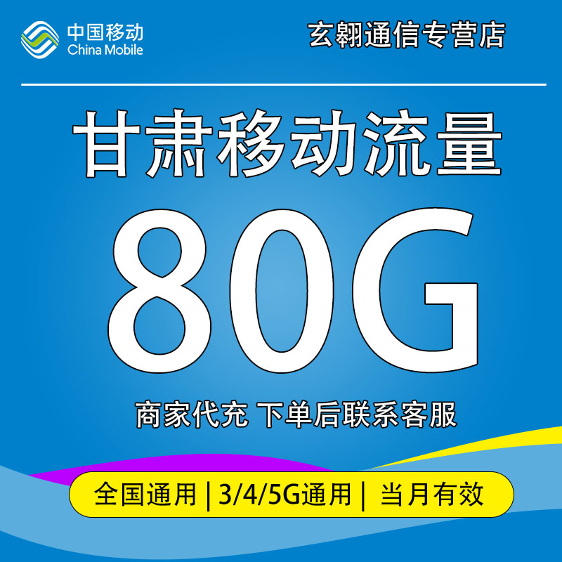 甘肃移动流量80G月包