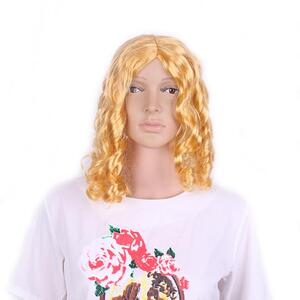 欧美流行中分刘海动漫COS型长卷发时尚女金色整顶假发现货包邮