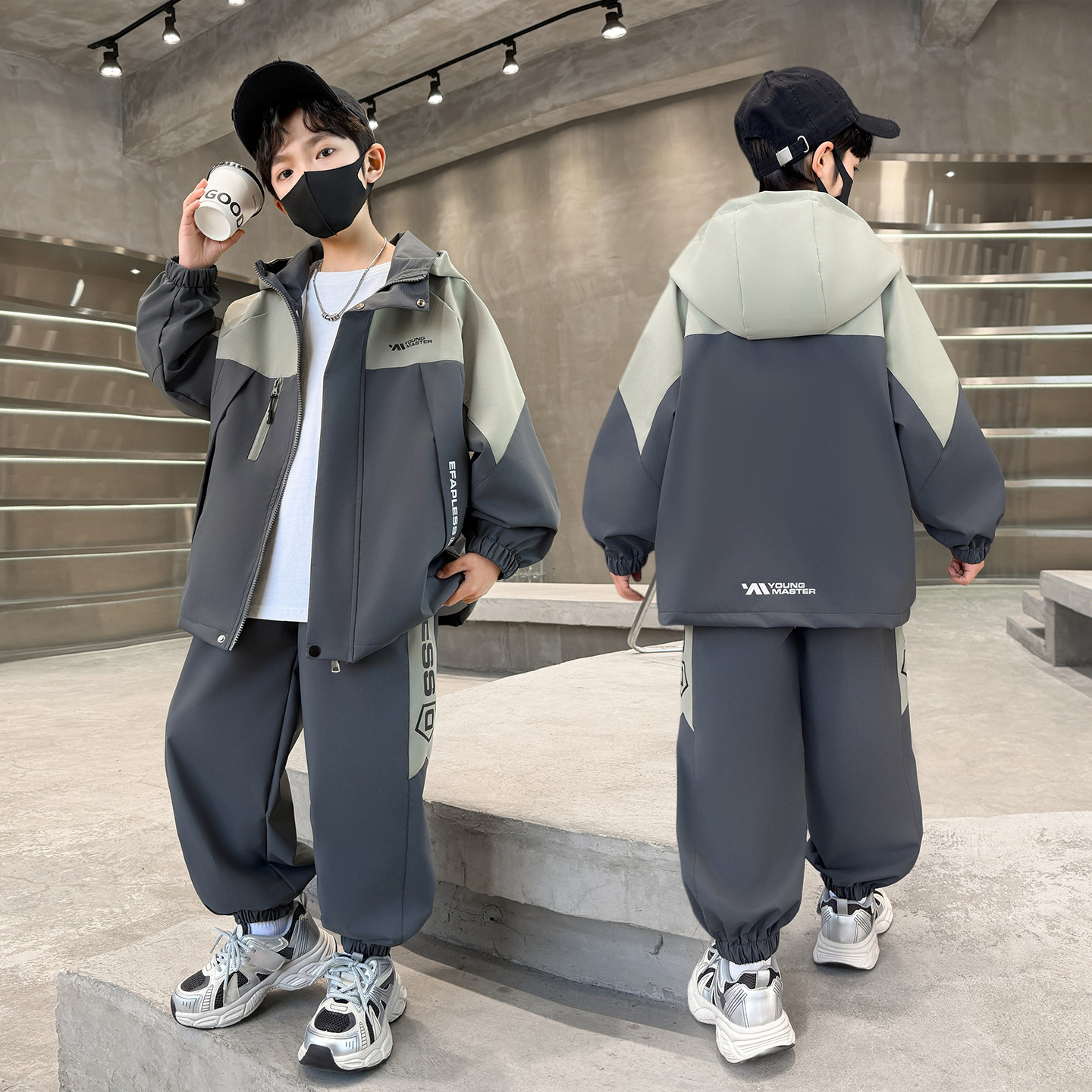 儿童装男童套装春秋款运动服2026新款中大童痞帅炸街秋季两件套潮