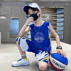 男童篮球服套装夏季速干球衣中大儿童背心运动服男孩无袖两件套潮