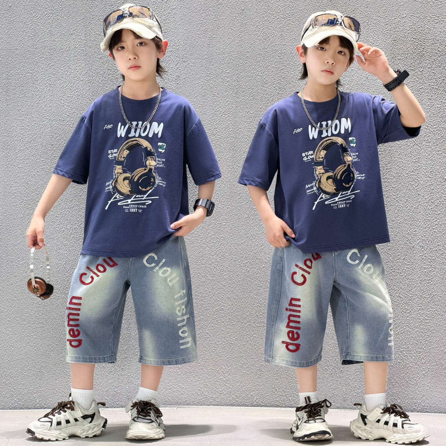 儿童装男童夏装套装2026新款大童痞帅夏季薄款男孩时髦凉感两件套
