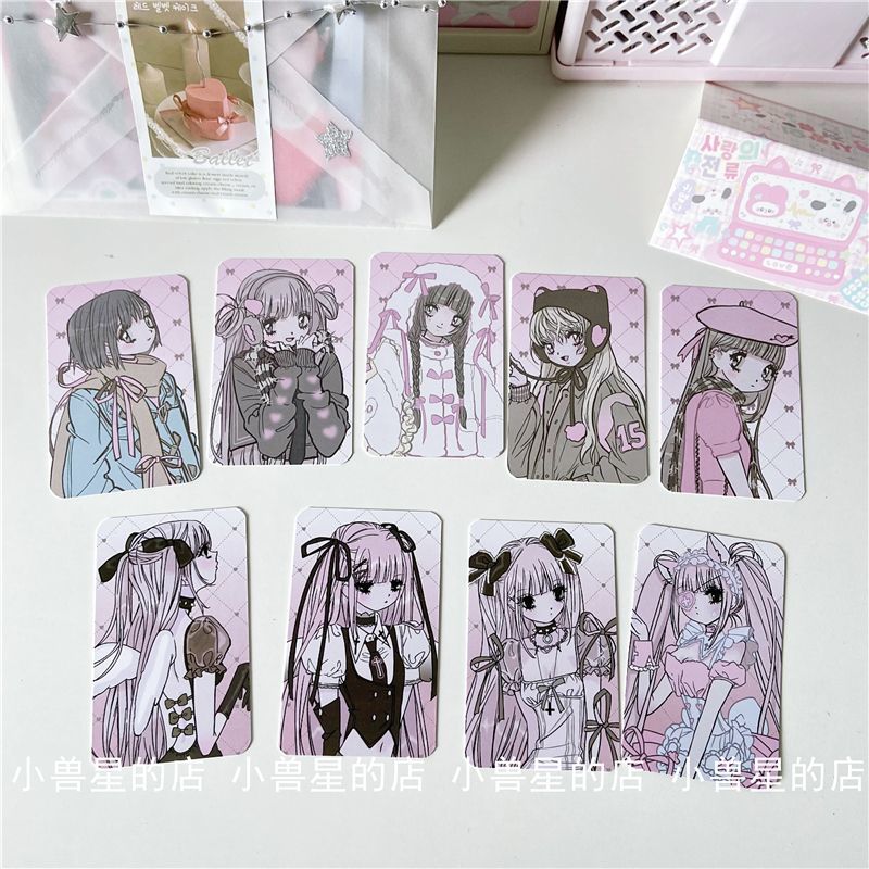 新款可爱domi小卡3寸韩漫卡片ins风辣妹少女自印平替烫银双面小卡