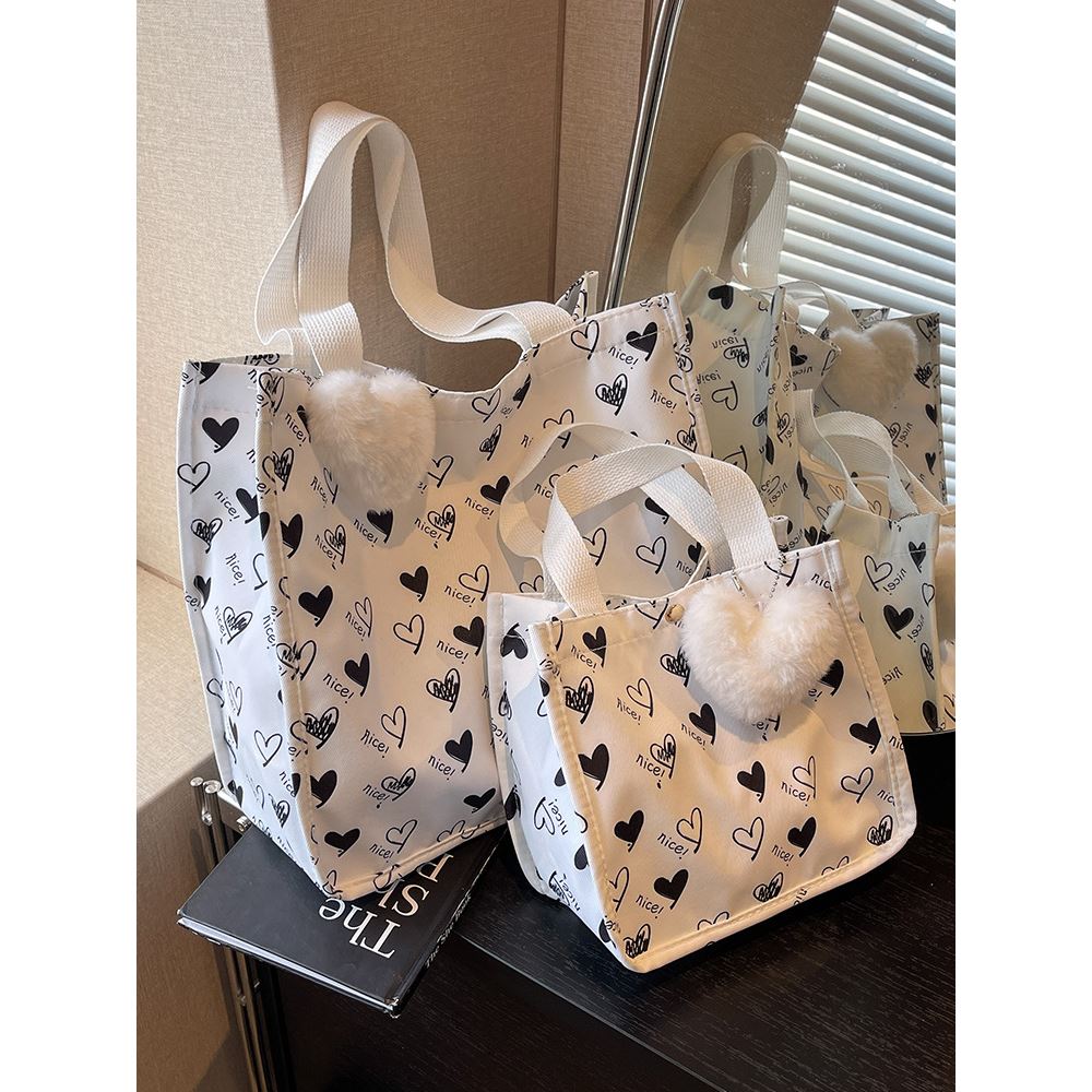 大容量帆布包包女夏季时尚单肩托特包学生外出手提补习袋子