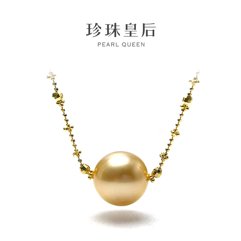 【珍珠皇后】仙女链S925银菲律宾海水金珍珠项链（13-14mm）