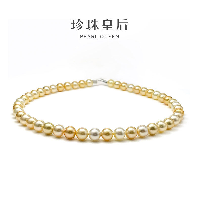 珍珠皇后 14K金菲律宾海水金珠+澳白满珠（珠径8-9mm）极光凤凰