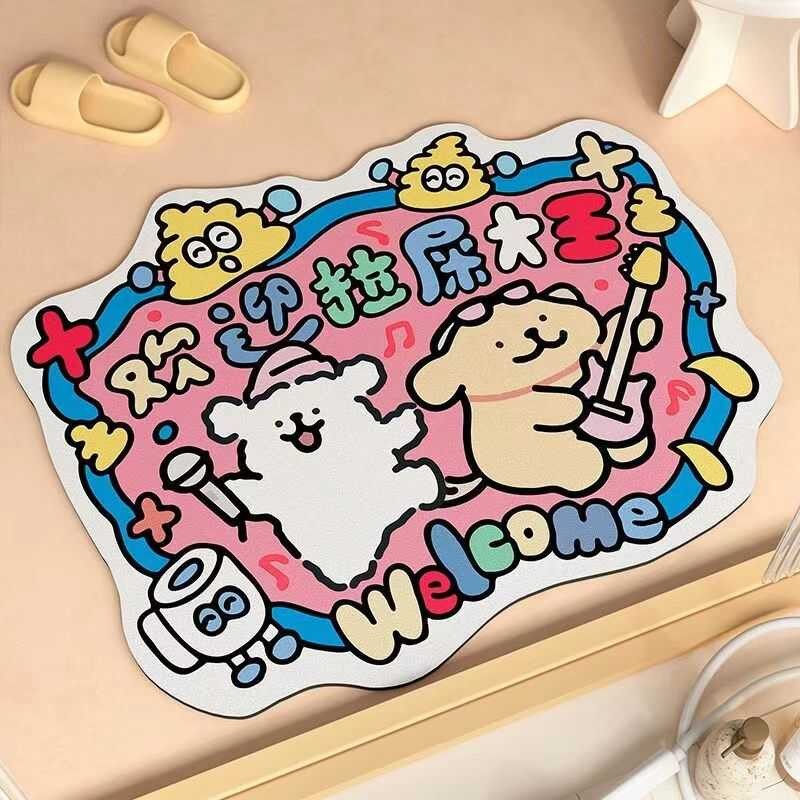 厕所硅藻泥吸水地垫欢迎拉屎大王