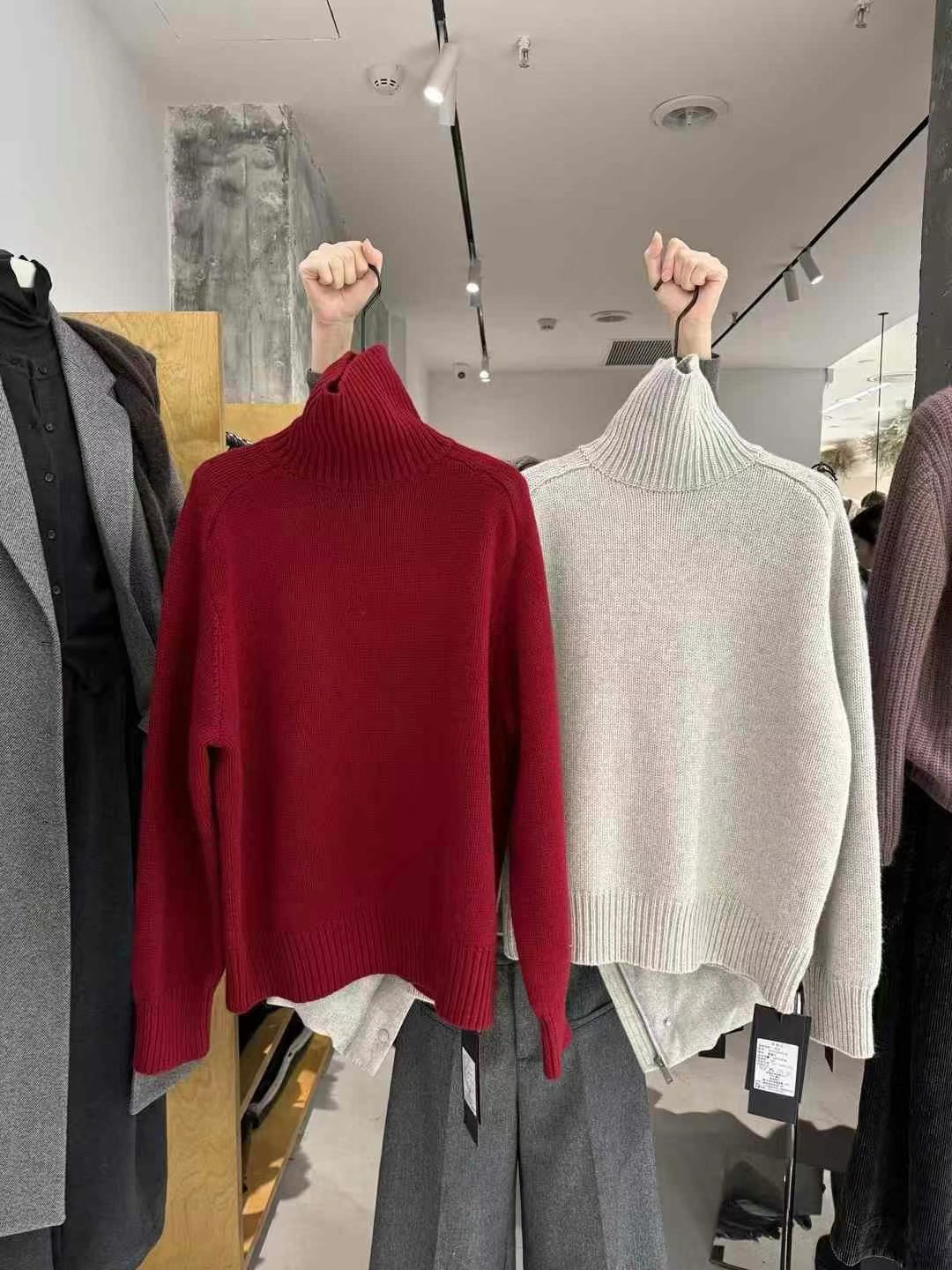 DVZ 100%纯羊毛高领毛衣女2025冬季新款韩版慵懒风宽松显瘦上衣