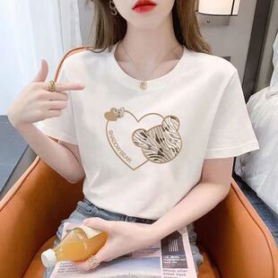 东莞虎门女装短袖T恤女白色内搭韩版体桖夏季杭州四季青精品女装