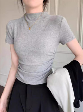 背带裤搭配的上衣半身裙子夏女内搭上衣女搭牛仔超短裤T恤上衣女