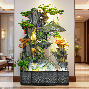 假山流水加湿器客厅喷泉循环水生财庭院室内景观落地山水摆件造景