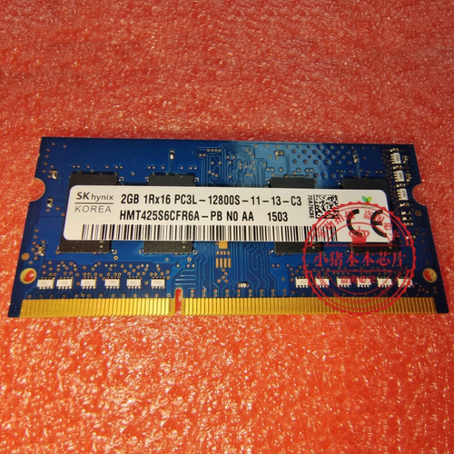 2GB 1RX16 PC3L-12800S HMT425S6CFR6A-PB 笔记本内存
