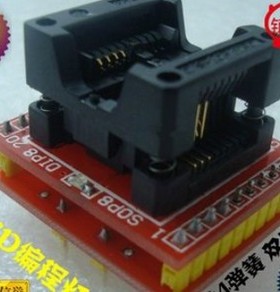 红色SOP8轉DIP8適配器轉換座 寬8位轉接 可寫25系列T60密碼芯片