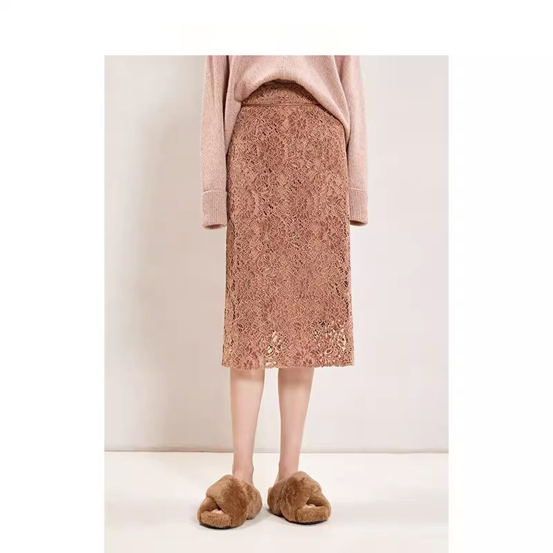 爵莱菲大码高级感蕾丝半身裙高腰复古过膝粉色一步裙通勤春夏新款,女装/女士精品,大码半身裙,淘宝优惠券,粉丝福利购,淘宝优惠卷