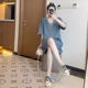 大码 胖mm显瘦宽松遮肉名媛气质高级感洋气裙V领 小香风连衣裙夏季