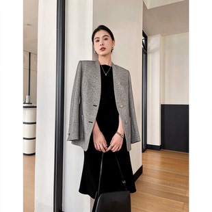 爵莱菲大码女装西装外套时尚套装高级感轻奢气质收腰显瘦上衣秋冬