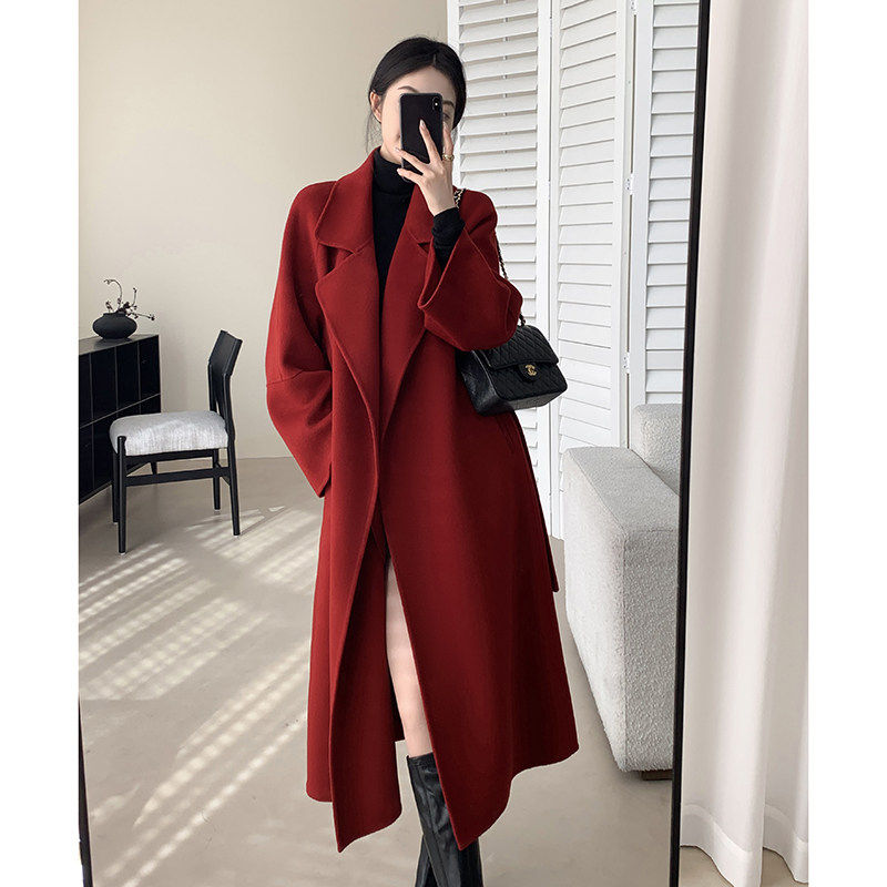 爵莱菲大码胖mm红色双面羊毛大衣女2025年秋冬新款赫本风毛呢外套,女装/女士精品,大码呢大衣,淘宝优惠券,粉丝福利购,淘宝优惠卷