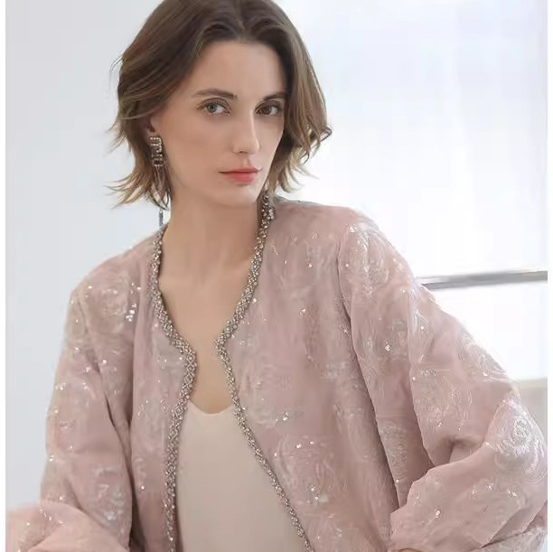 爵莱菲大码小香风亮片刺绣外套女薄款外搭开衫上衣胖mm春季,女装/女士精品,常规大码外套,淘宝优惠券,粉丝福利购,淘宝优惠卷