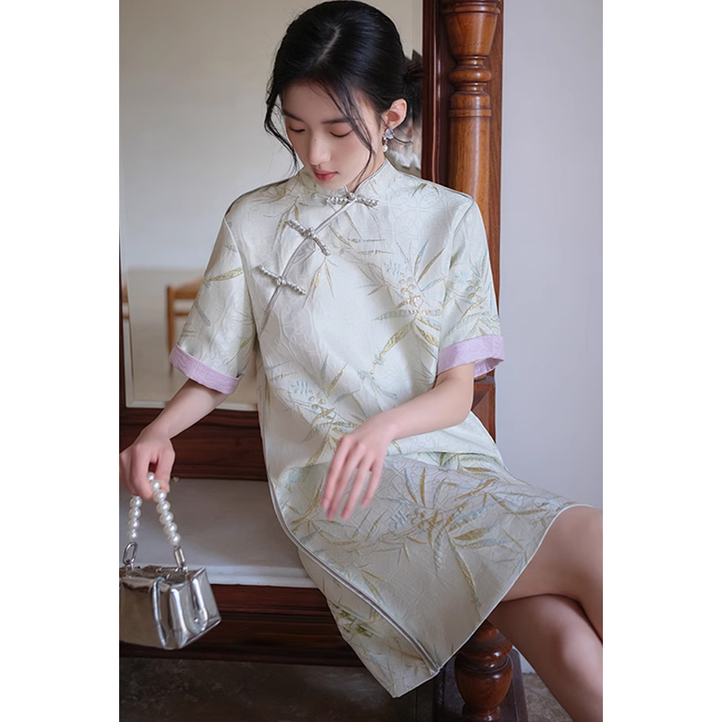 JKS【竹美人】提花旗袍改